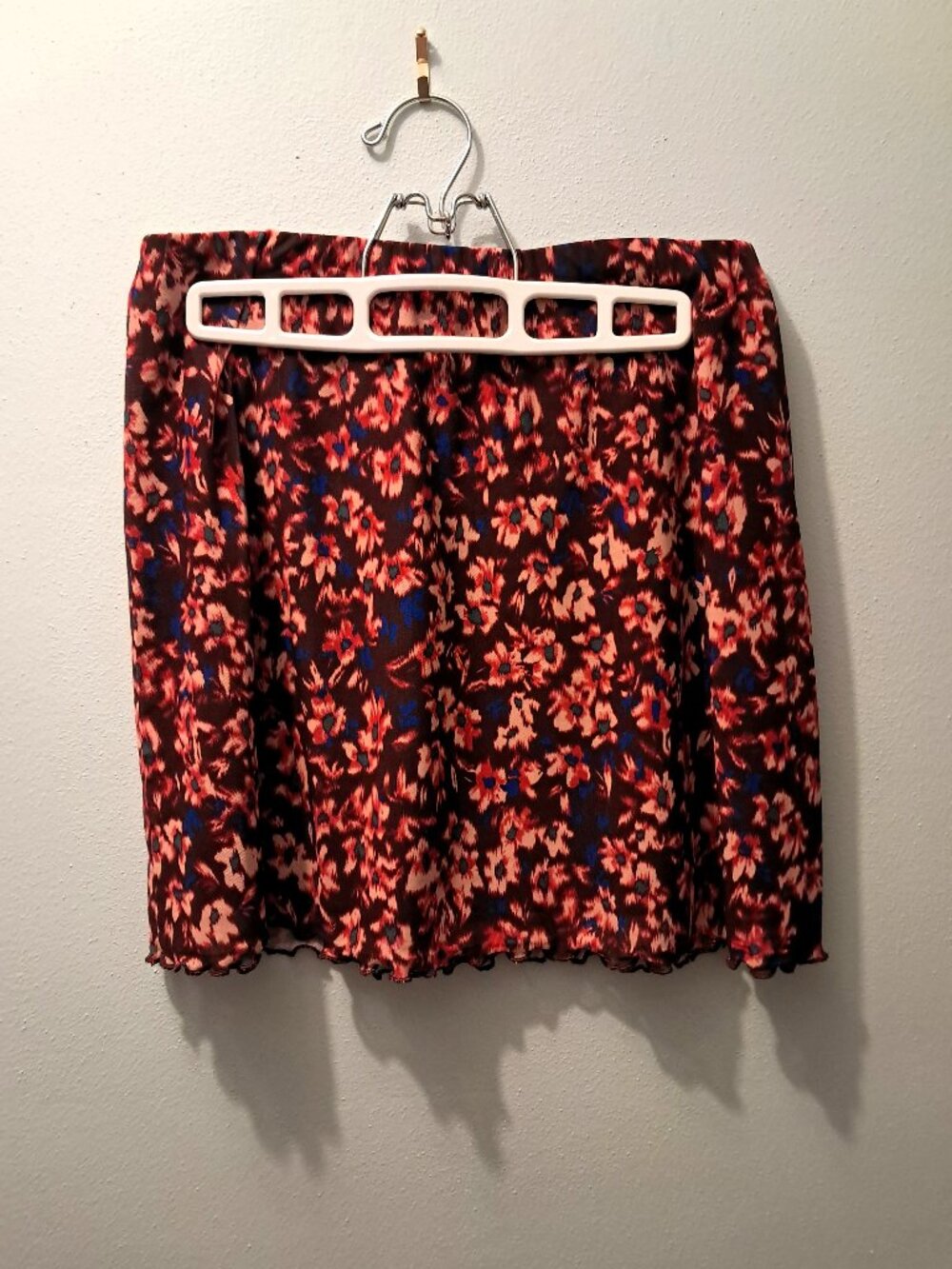 Pink floral skirt